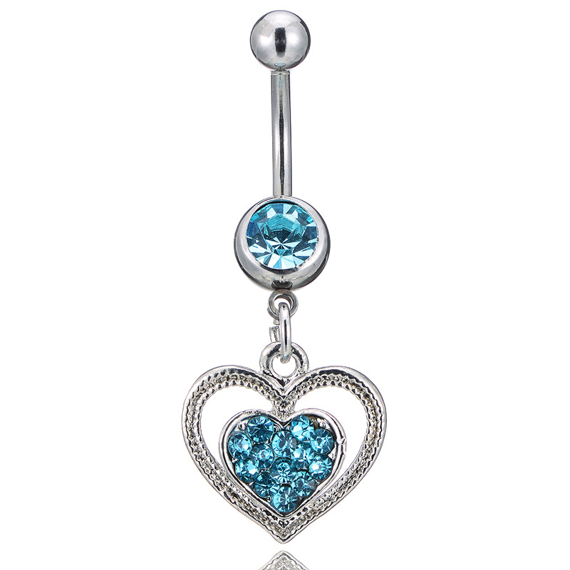 Herz-bauchnabelpiercing Aus Legierung Mit Glitzernden Steinen_voghion.com