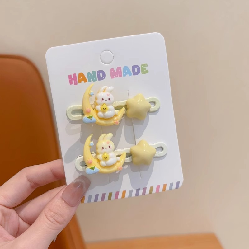 Niños lindos clips de cabello suave estrella de dibujos animados clips de pestañas niñas dulces no dañan el cabello lateral clip de cabello rotos boca de pato