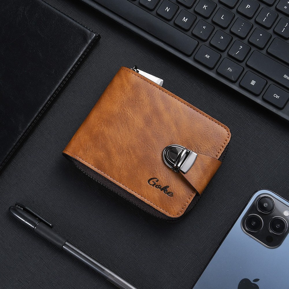 Cross-Border Hot-Selling Men's Wallet, High-Quality Business Wallet with Clasp, Short Style, Large Capacity Coin Purse, Wholesale on Douyin