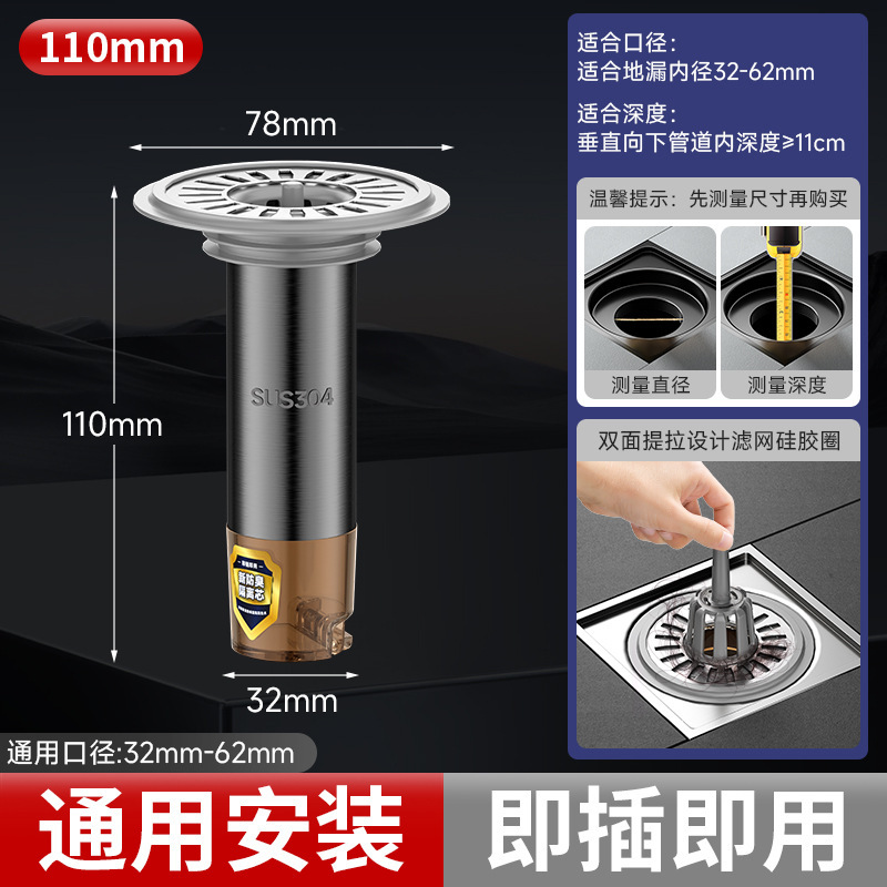 卫生间密封下水道防臭堵口贴内芯防虫防反神器大滤网地漏芯地漏盖|undefined