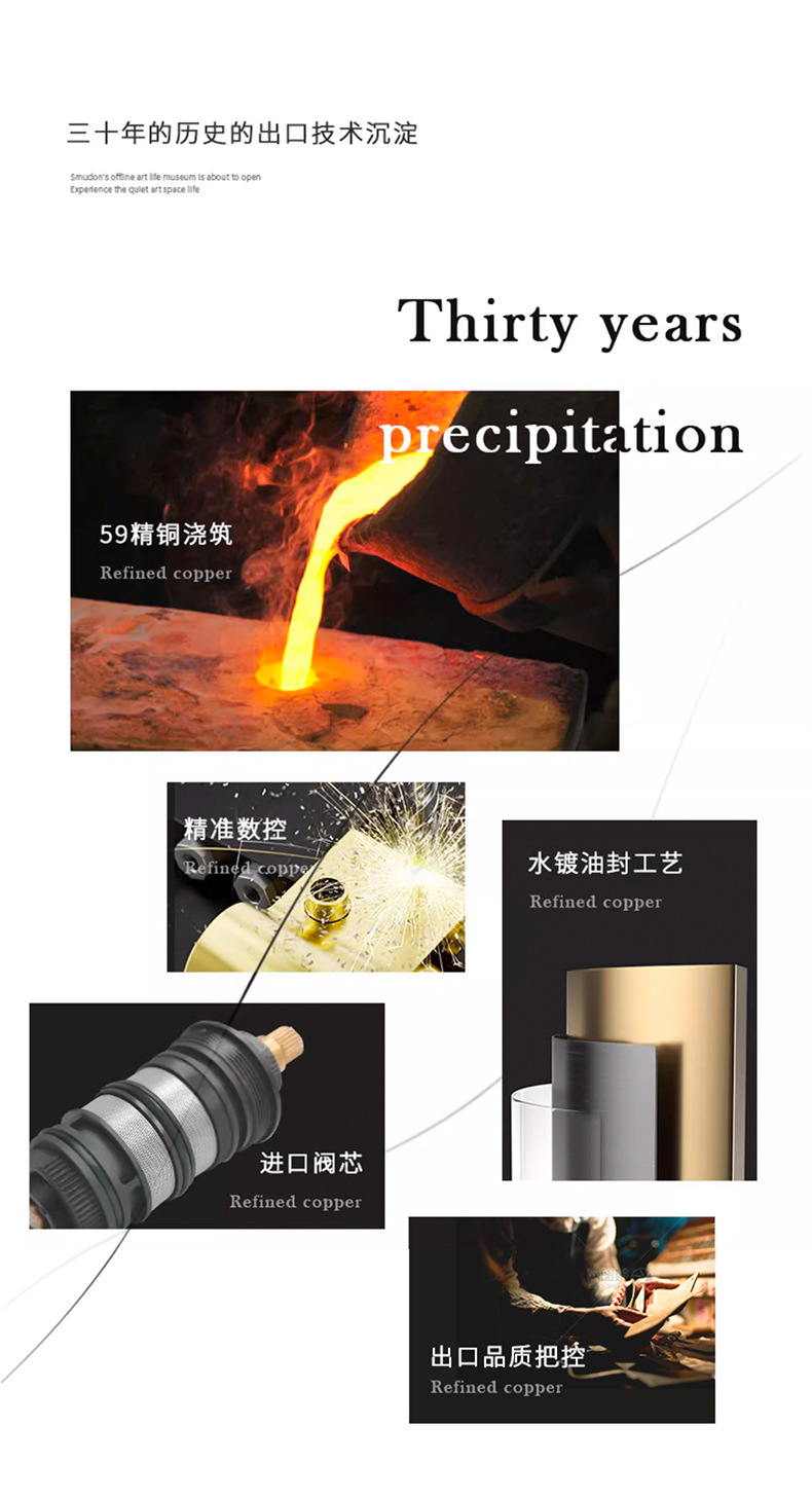 Brass retro concealed shower head, built-in wall-mounted pre-embedded shower set, household mixing valve, antique style Specification drawing