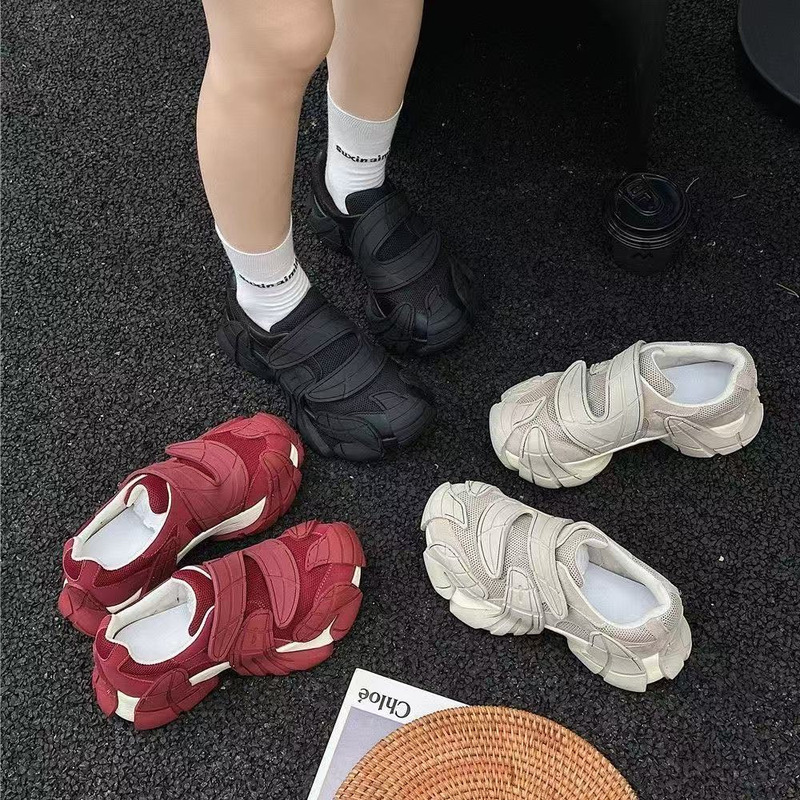 复古渔网鞋女款2025新款夏季网面透气运动休闲鞋子软底阿甘德训鞋|undefined