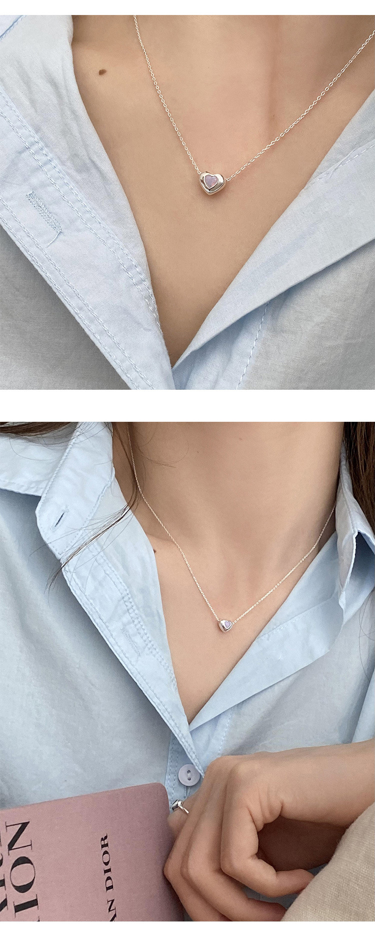 Fashion Heart Shape Sterling Silver Plating Pendant Necklace