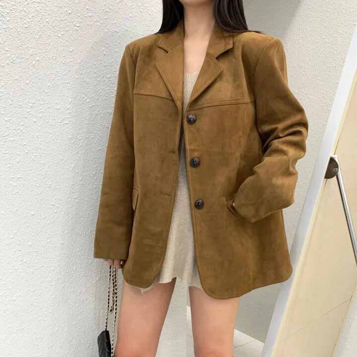 跨境外贸chic韩国东大门秋冬季美式复古西装外套长袖西服女士批发|undefined