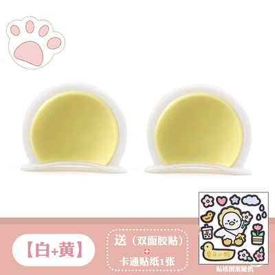 Motosiklet dəbilqələri: Scooter Stereo Stickers Electric - bear-ears-white-yellow-comes-with-4-pieces-of-base-glue-cartoon-stickers