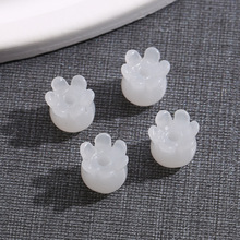 仿玉白树脂铃兰花diy配饰石榴花吊坠项链手链包包耳钉挂件材料配