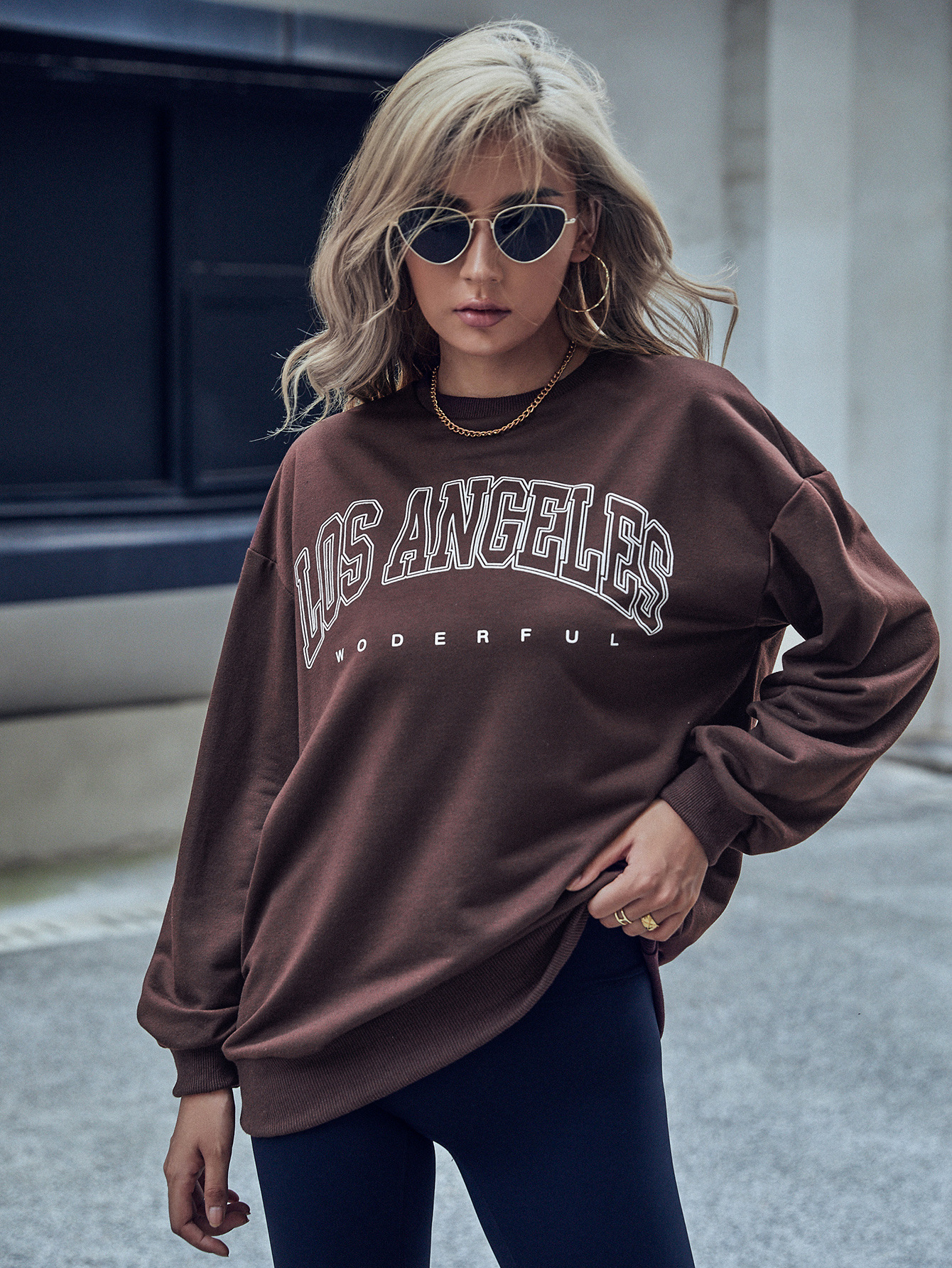 women s letter printing pullover round neck sweatshirt nihaostyles clothing wholesale NSJM79780