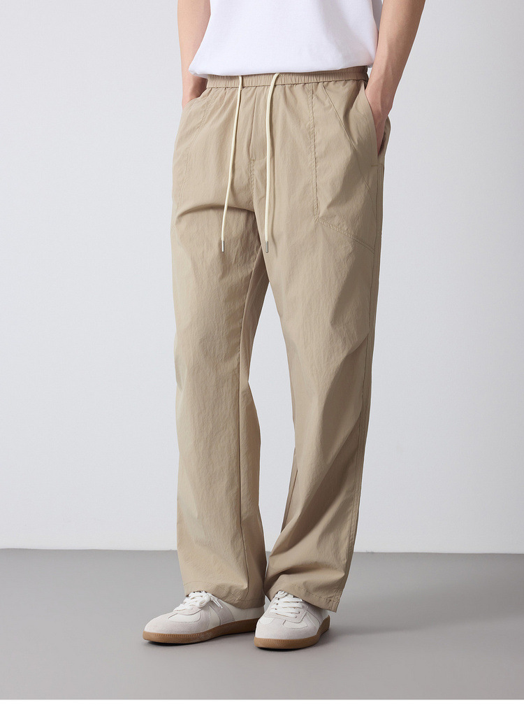 Quần jogger nam dáng rộng thùng thình phong cách thể thao thành phố, cạp chun — đen chi tiết 36