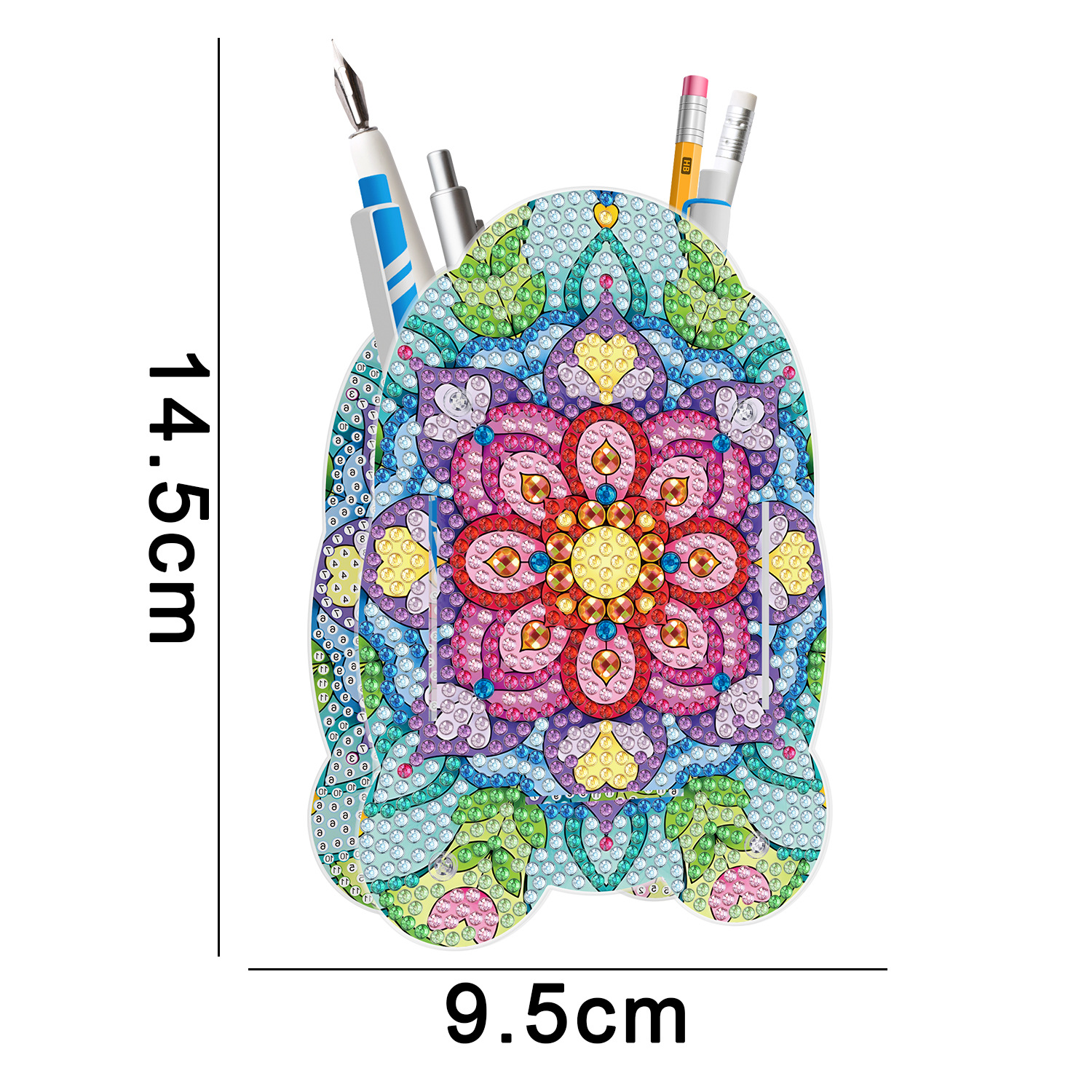 Accesorios para pintura de diamantes, soporte para bolígrafos DIY, estuche de PVC con diamantes de imitación de doble cara con diseño de animales, decoración de escritorio, disponible para distribución al por mayor.