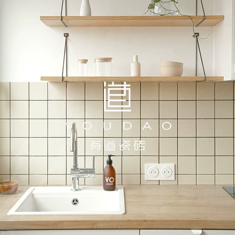 Кремовая мозаика Youdao, маленькая квадратная плитка, японская плитка в кремовом стиле, плитка для кухни, ванной комнаты, балкона, настенная плитка, напольная плитка