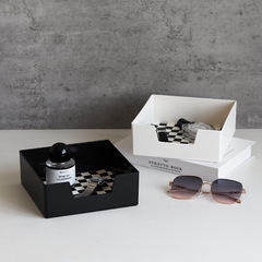 Nordic checkerboard color square tray living room entryway Nordic cosmetic small items desktop storage tray storage tray