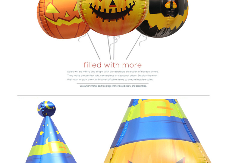 Rekviziti za ukrašavanje prozora za Noć vještica igračke balon 4D trodimenzionalni oblik glave bundeve crtani aluminijski film balon stup_voghion.com