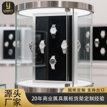 手表化妆品玻璃展示柜透明 轻奢射灯金属展柜陈列柜商用全店定制