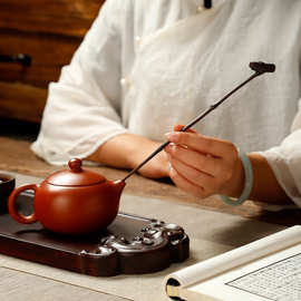 4SZ0批发复古碳化竹制茶则茶针茶拨两件套手工赏茶荷茶勺茶道六君