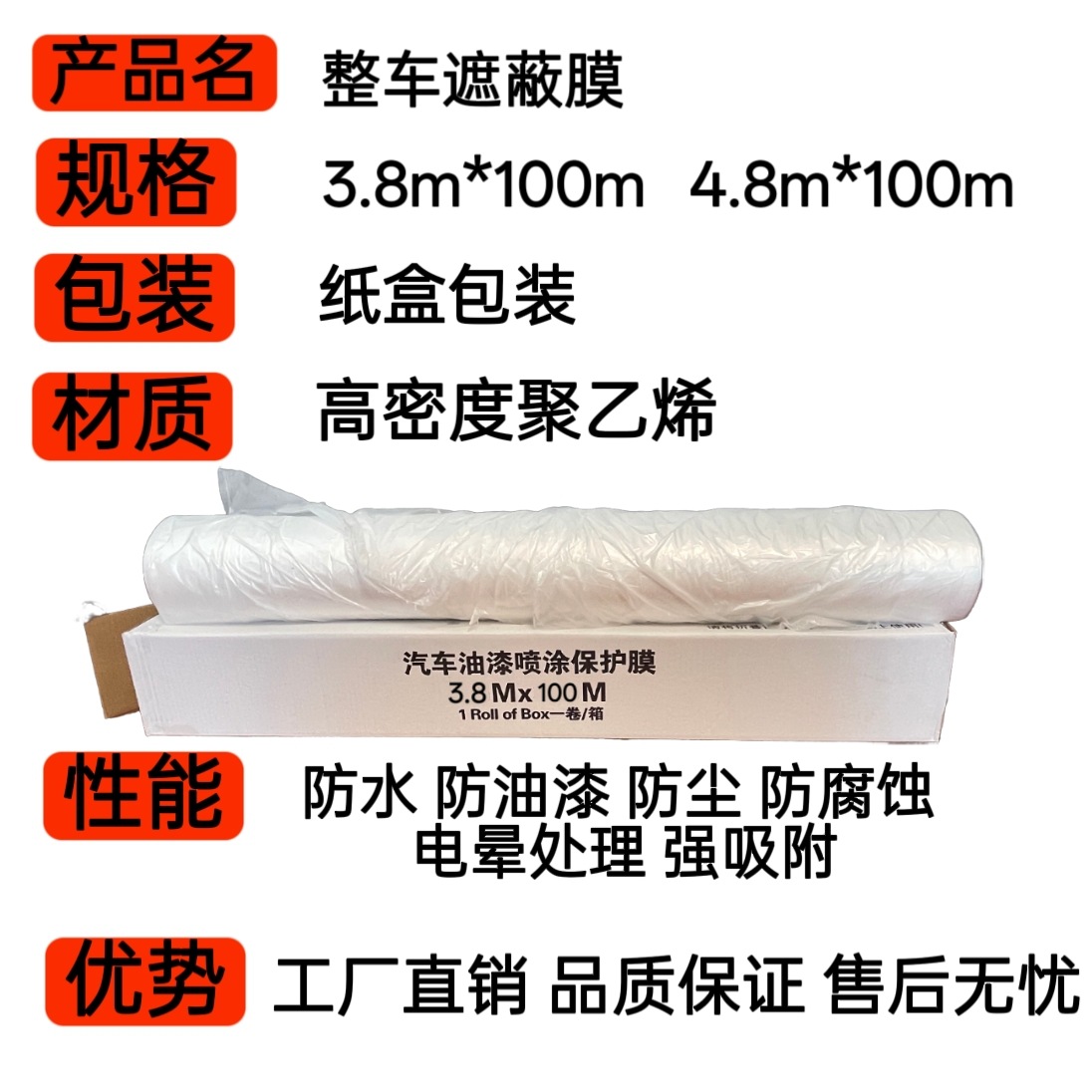 Car Spray Paint Masking Film, Thickened Pe Material, Dust-Proof for Spray Painting, Full Vehicle Protection, Prevents Paint from Flying, Full Vehicle Masking Film