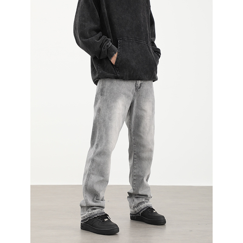 2024 American retro fashion brand 2022 new jeans vintage washed distressed straight loose pants for men 2024 American retro fashion brand 2022 new jeans vintage washed distressed straight loose pants for men