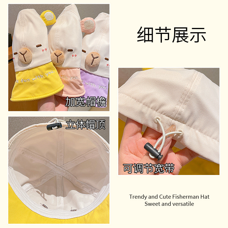 Sombreros para niños Kapibara de dibujos animados sombreros de lengua de pato 2025 nuevos sombreros de verano para niños y niñas sombreros de béisbol