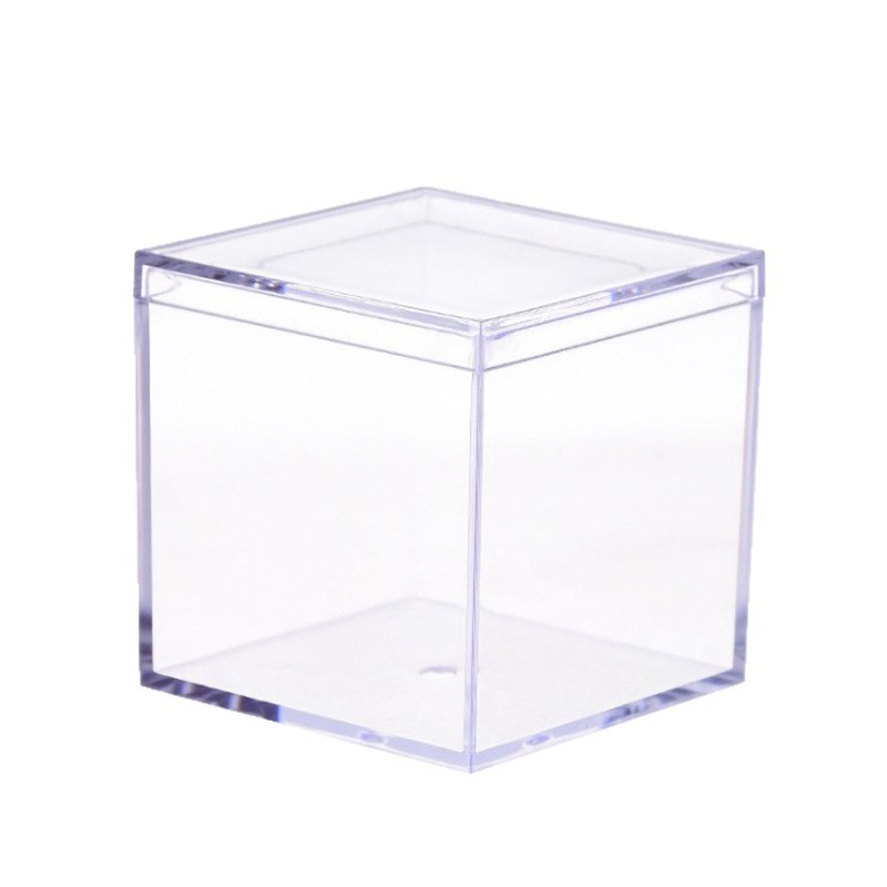 PS caja transparente de plástico caja de dulces cuadrada tapa delgada caja de embalaje de comida cuadrada caja transparente