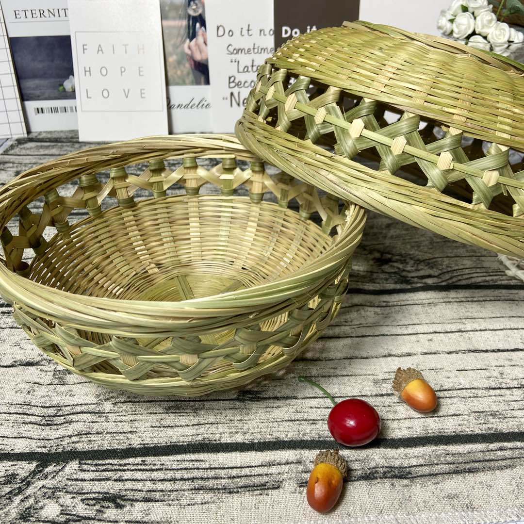 竹编篮子馍馍馒头筐环保菜篮子家用手工收纳篮竹篓簸箕竹制品筲箕
