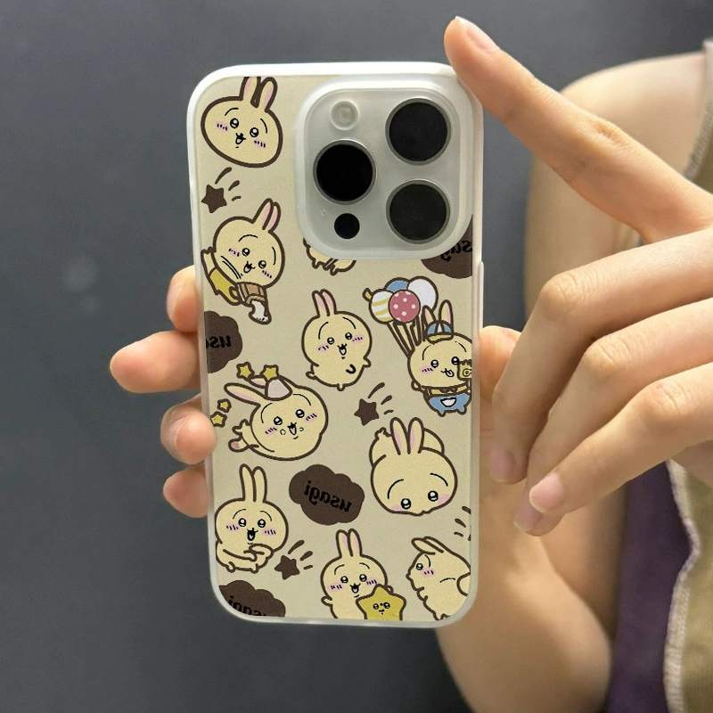 Жёлтый совместимый чехол для iPhone, мультяшный матовый iPhone 14, 15 Pro Max
