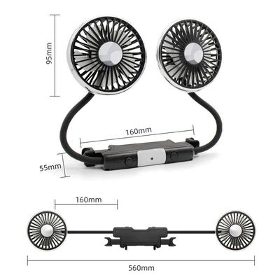Universal Electric Fan, Car Cooling – Digər kiçik elektrik cihazlar - dual-head-fan-100-off-stacked-hose-car-fan