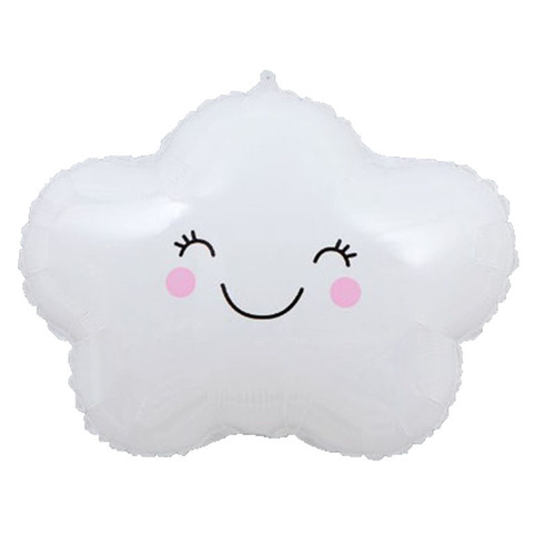 ins32 inch white digital daisy birthday decoration men's party theme arrangement clouds smiley face decoration balloons