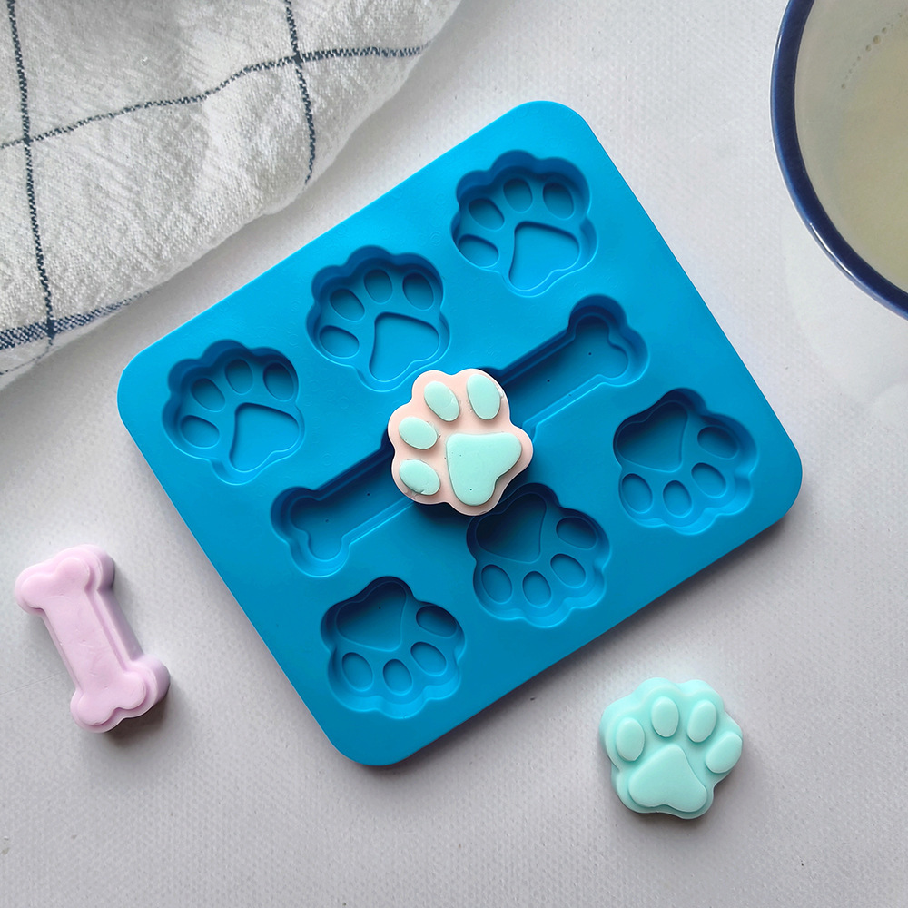 Silicona 6 con hueso de garra de gato 78 molde de chocolate galletas de bricolaje mousse molde para hornear pastel de pudín de caramelo