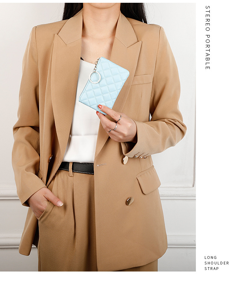 Small Wallet Bags Type Daily Occasion Pu Leather Material Solid Color Pattern Women's Solid Color Pu Leather Zipper Coin Purses