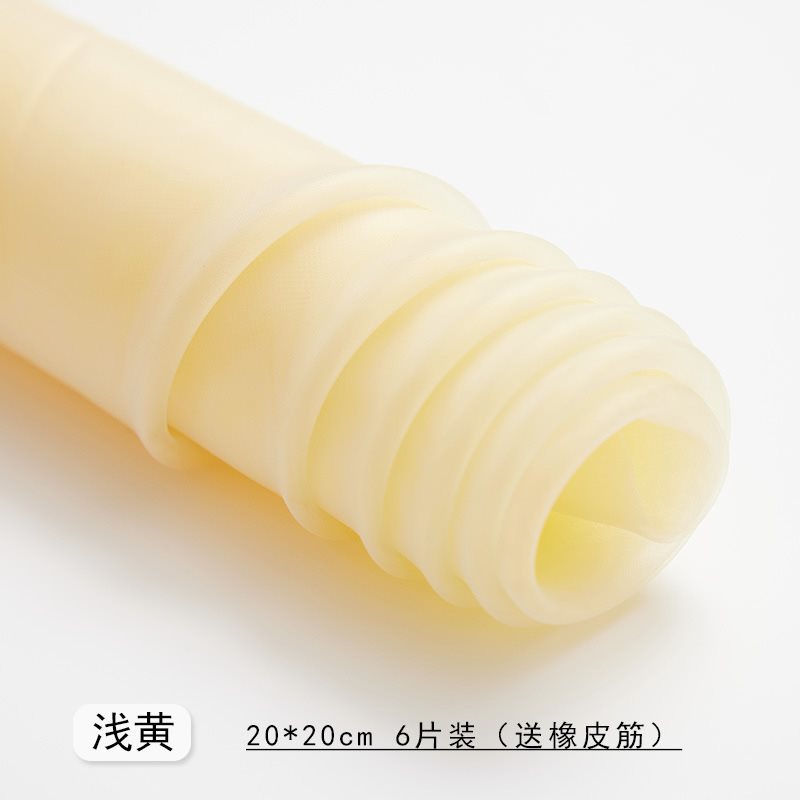 연한 노란색 6개 팩(고무밴드 포함)