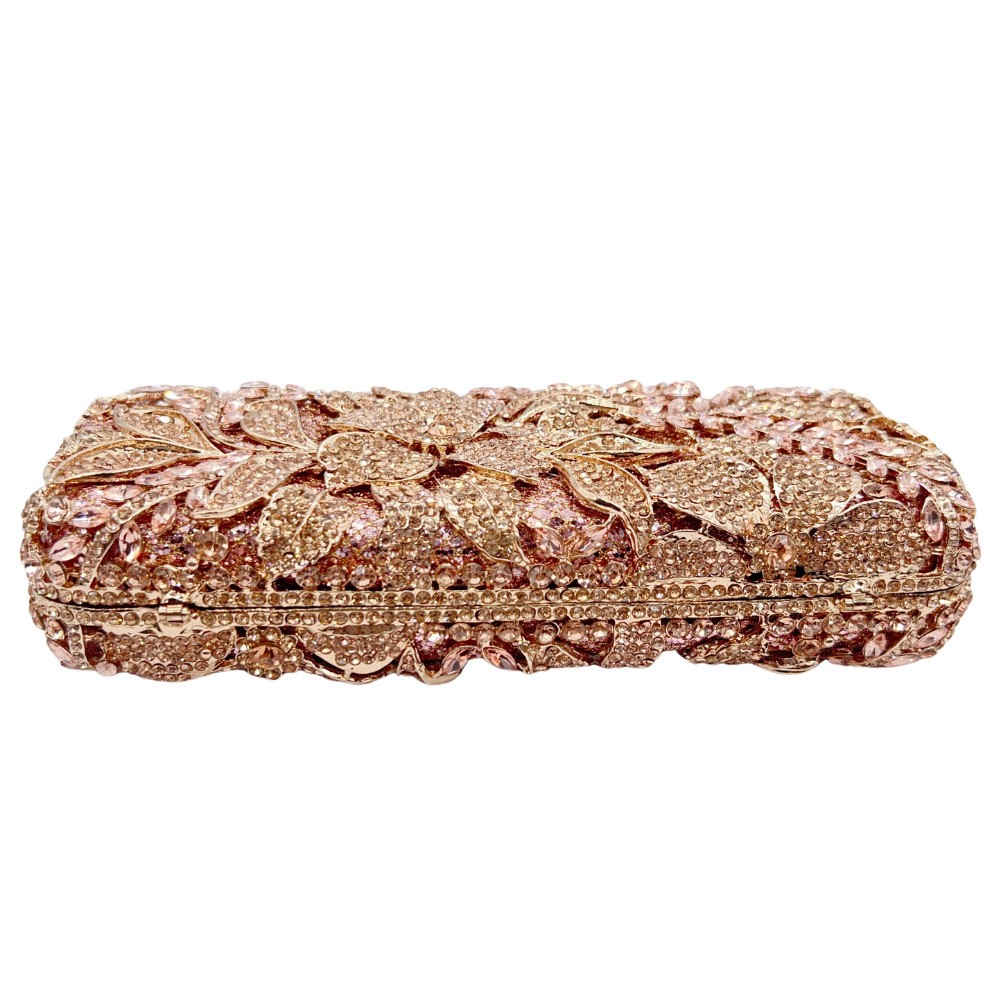 Túi clutch nữ đính đá kim cương cầm tay dự tiệc phong cách châu Âu — sâm panh