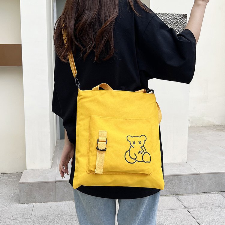 Large-capacity women's bag manufacturer in stock, fashionable Korean-style single-shoulder canvas bag, ins, high school and college students' hand-held tutorial bag undefined