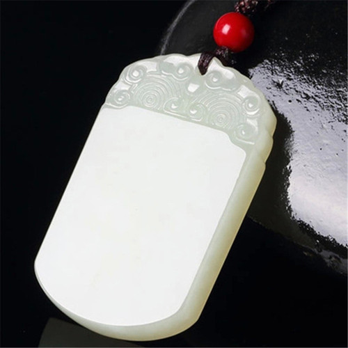 Wholesale jadeite and jade pieces, Xinjiang Hetian jade brand pendants, outer Mongolian material, mutton fat white jade, peaceful and auspicious pendant