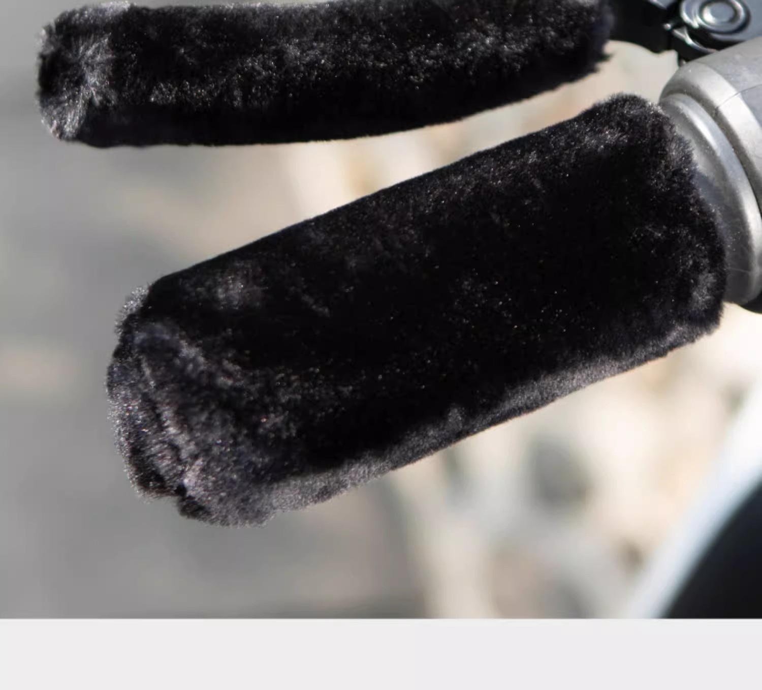 Electric Vehicle Handlebar Gloves Winter Warm Rabbit Fur Fleece Thickened Motorcycle Electric Bike Tricycle Handlebar Covers