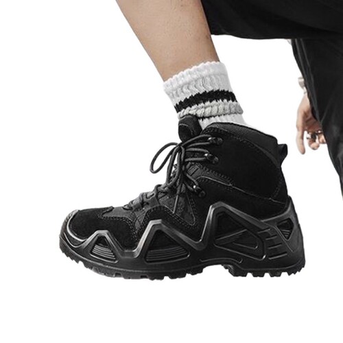 High-top Hiking Boots Outdoor Warm Anti-slip Shock-resistant Combat Men's Shoes Trekking Durable Military Boots Tactical Shock-absorbing Shoes
