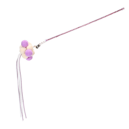 Steel wire cat teasing stick, long pole, feather with bell, fairy stick, bite-resistant cat toy, occurrence toy, cat supplies wholesale