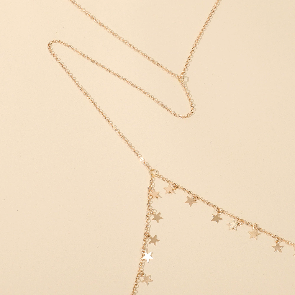 Крест-бикини European and American Body Chain Creative Personalised Pentagon Pentagon Женская талия цепь