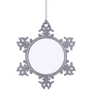 Christmas Decoration New Heat Transfer Metal Snowflake Pendant Christmas Pendant DIY European and American Hot-Selling Christmas Snowflake Pendant