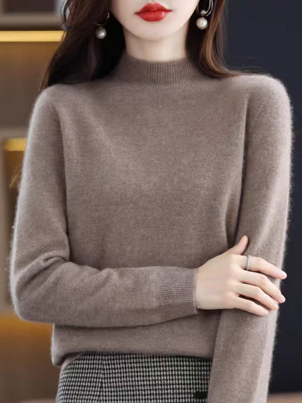 羊绒毛衣女2025年新款半高领打底衫女春秋冬内搭宽松针织衫上衣保|undefined