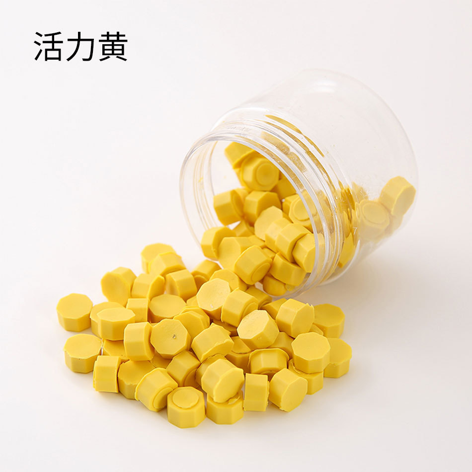 Macaron en caja de 50 colores, cera de pintura de fuego de color mixto, cera de botella granular mate, 60g, peso neto, aproximadamente 38g, sobre, cera sellada