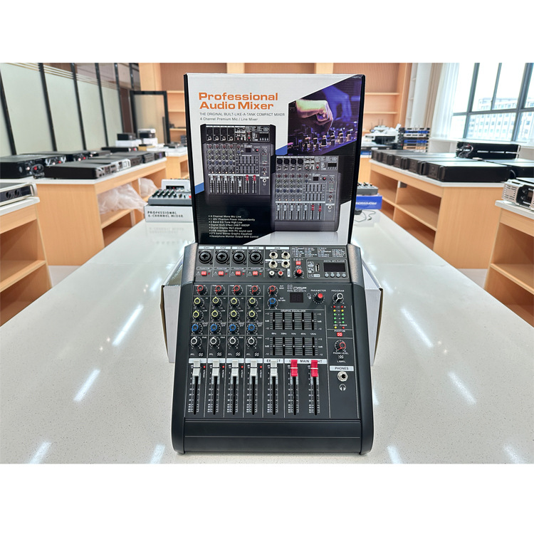 4路调音台带功放250W一体机 99DSP效果48V舞台演出RAM402D放大器