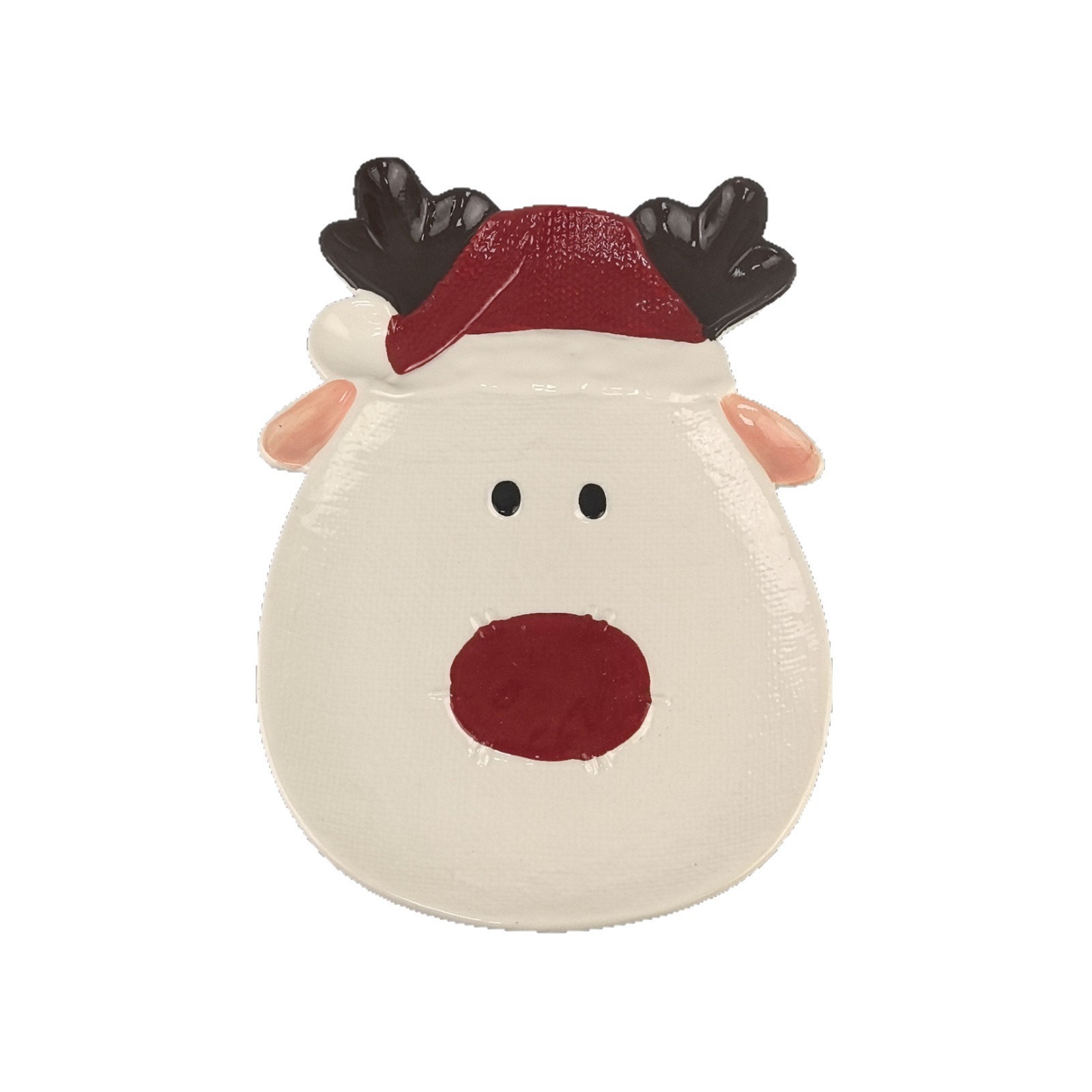 Navidad atmósfera de dibujos animados de alces estilo de platos festivos encantadores platos de bocadillos decoración de platos de postre de cerámica