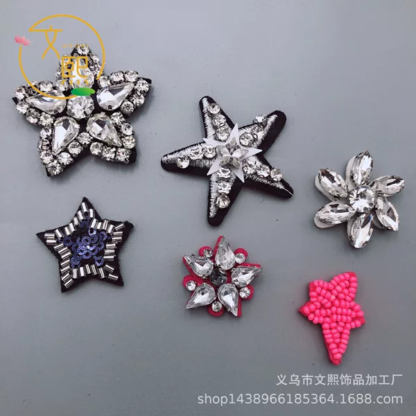 New sequined five-pointed star cloth patch clothing DIY accessories jeans hat accessories