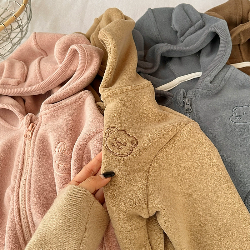 童星圆 Velvet autumn hoody, demi-season children's down jacket for boys, thermal underwear