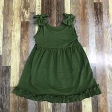 精品外贸婴幼儿童装批发女孩新款夏季吊带蝴蝶结绿色连衣裙