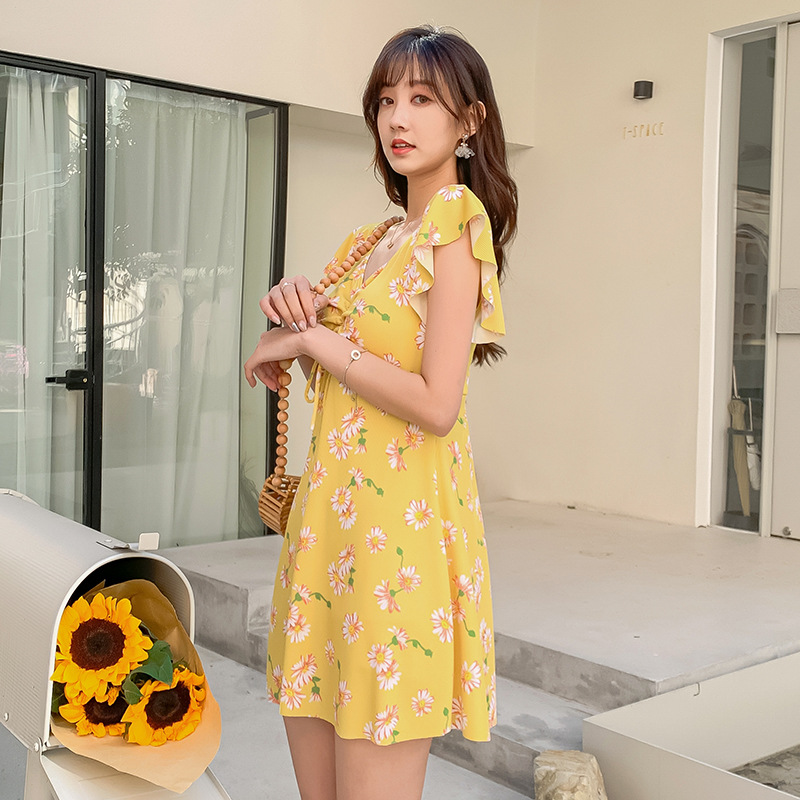 Traje de baño de las mujeres al por mayor moda conservadora suelta adelgazamiento vientre-cubierta traje de baño chica playa traje de baño de aguas termales