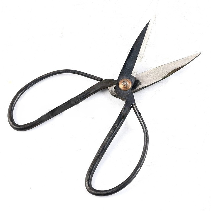 厂家直头民用剪刀高碳钢剪 家用民用多种剪刀手工锻打发黑剪刀