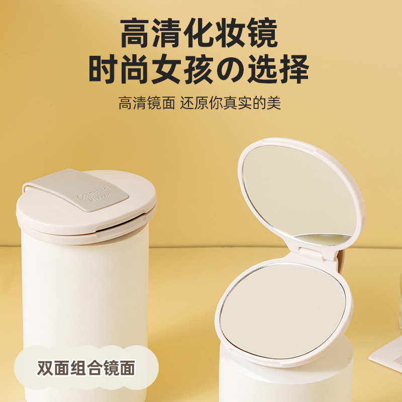 Handheld folding double-sided portable small mirror for traveling
