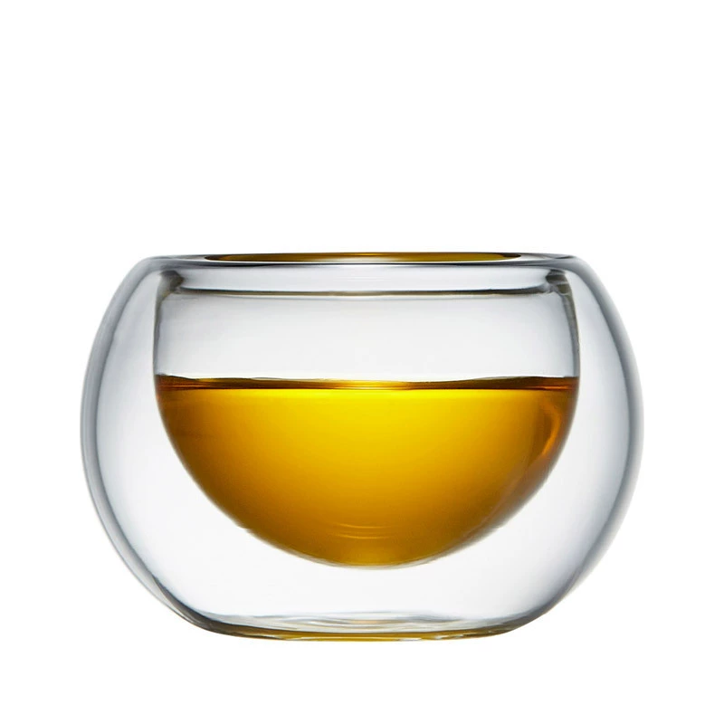 Glass transparent tea cup, increased thickness, 65 ml