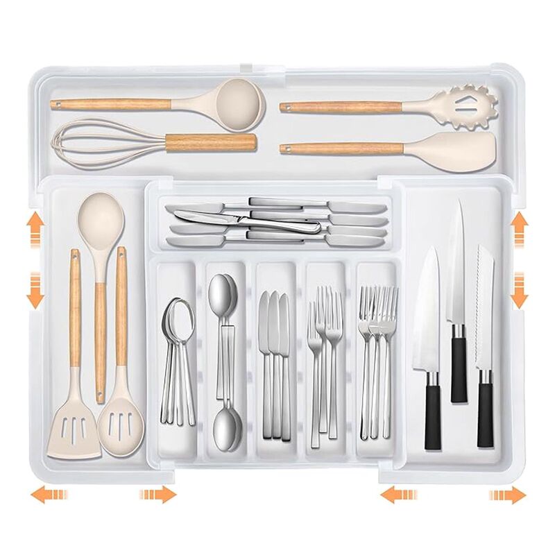 国境を越えた食器収納キッチン整理引き出し伸縮収納ボックス化粧品文具雑貨仕分け伸縮ボックス|undefined