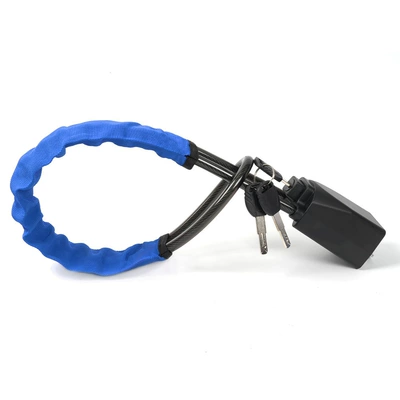 Car Steering Wheel Lock, Anti-Theft Lock, Safety Buckle Lock, Steel Cable Lock, Car Steering Wheel Lock, Retractable Rope Lock (Cab and accessories) - blue